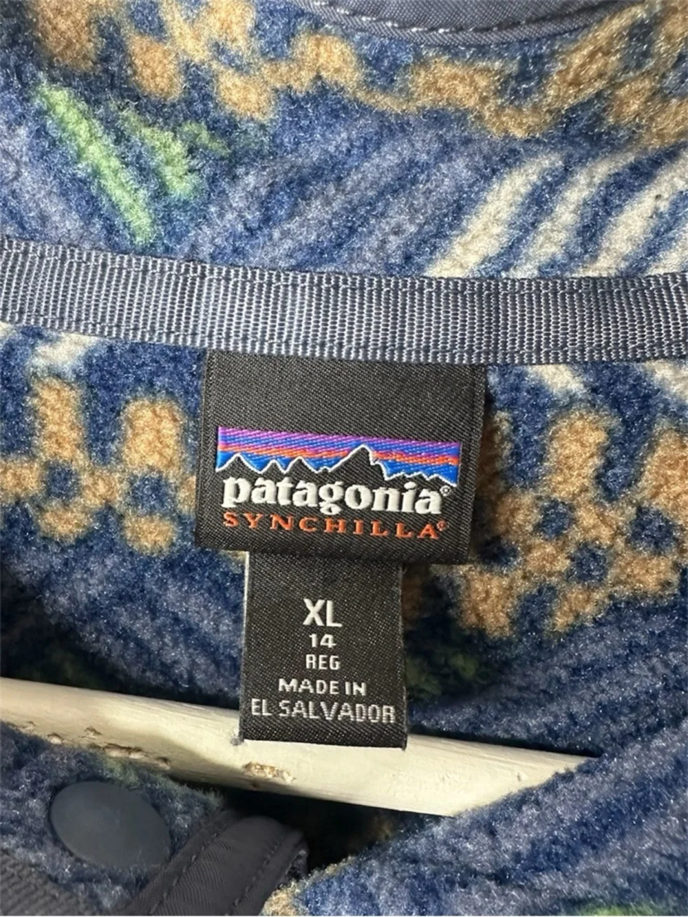 Patagonia Kids Synchilla Aztec Snap-T Pullover Jacket XL 14